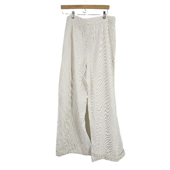 Julia Amory Trouser Pants White Corduroy Striped Stretch Wide Leg NWT Size XL - Picture 8 of 8